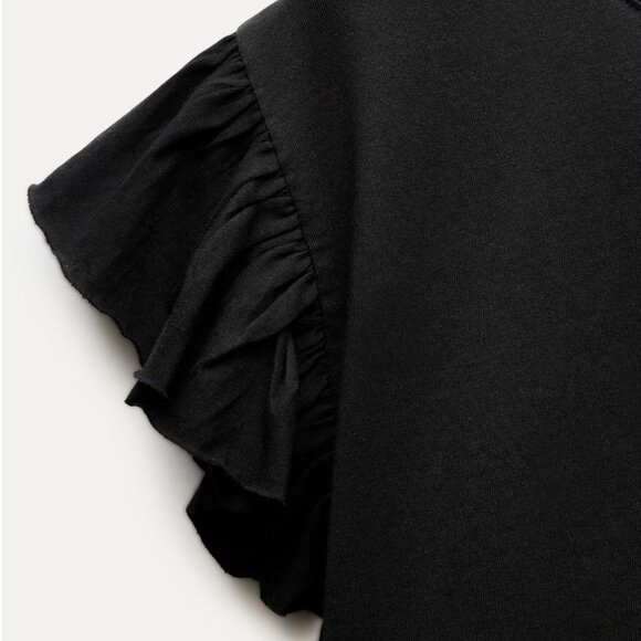 ZARA BLACK RUFFLED Blouse size Size Small - Picture 8 of 8